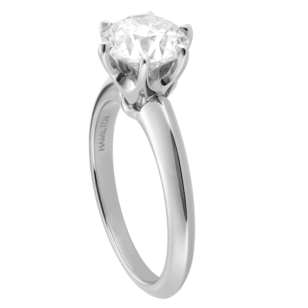 Embrace Platinum Engagement Ring For Round Diamond