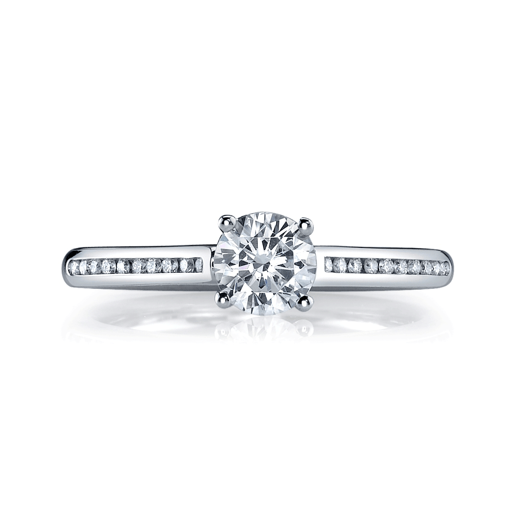 Hamilton Duet Collection 18k White Gold and 0.10 Total Weight Diamond Mounting Ring