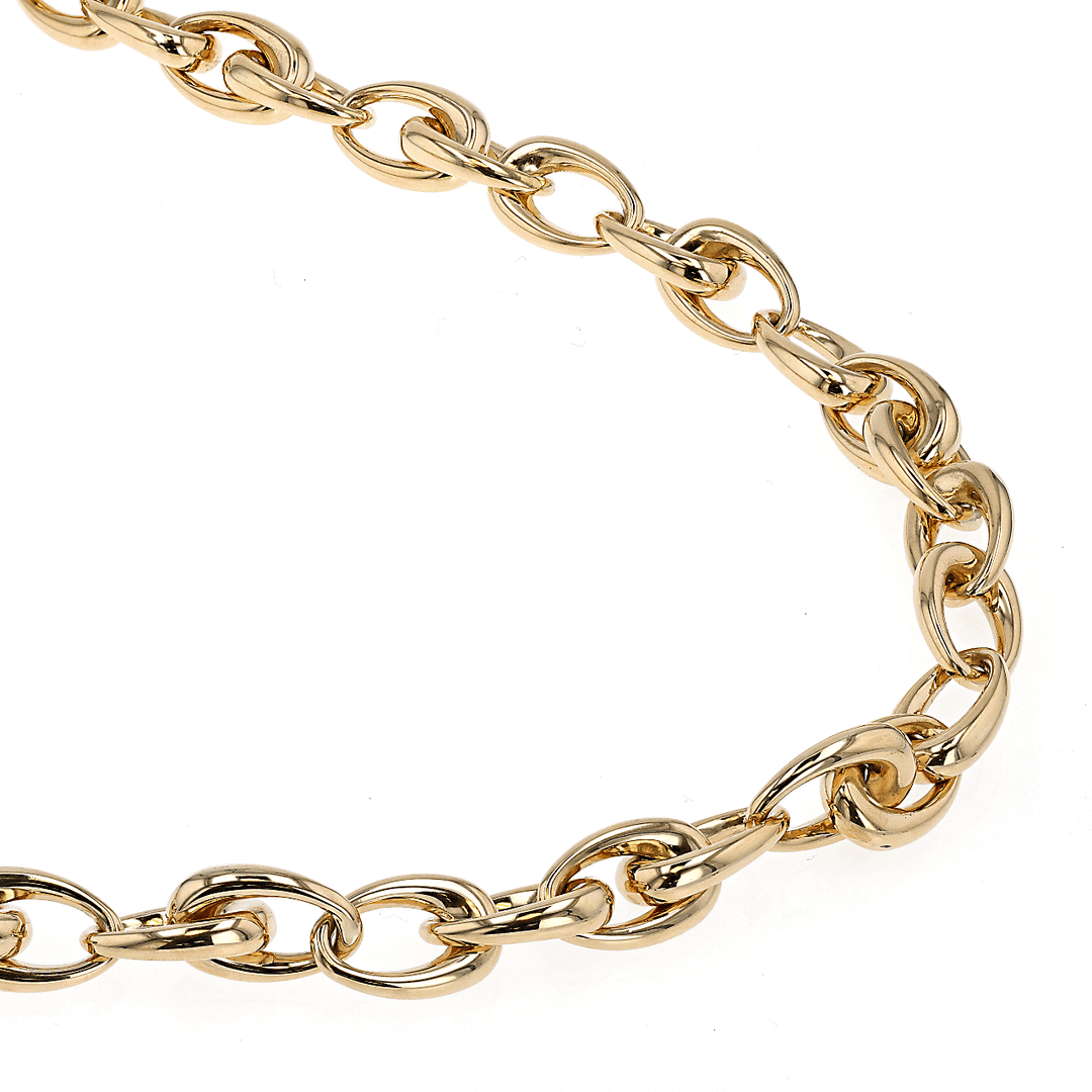 Hamilton Collection 14k Yellow Gold 10mm Teardrop Link 18 Inch Necklace