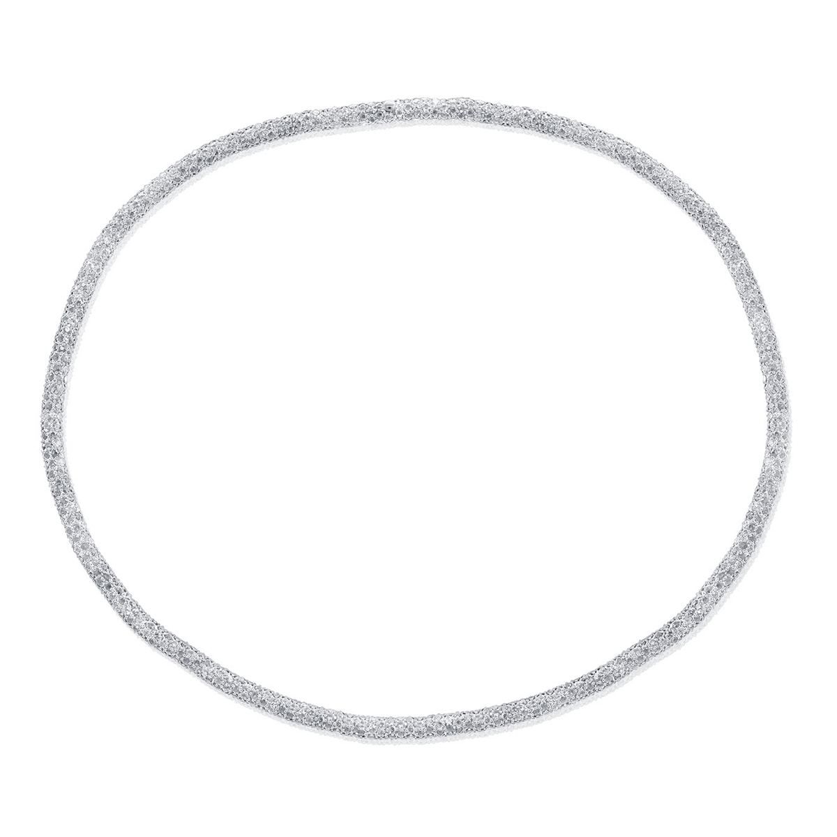 14k White Gold and Diamond 24.26 Total Weight 16 Inch Necklace