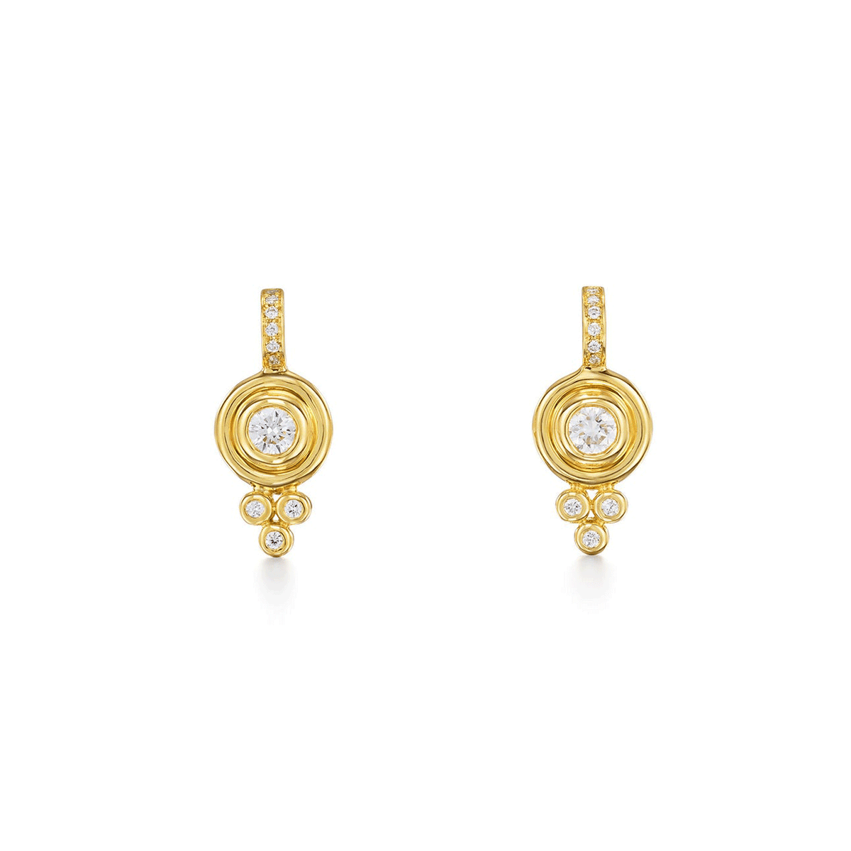 Temple St. Clair 18k Yellow Gold Classic Diamond Drop Earrings