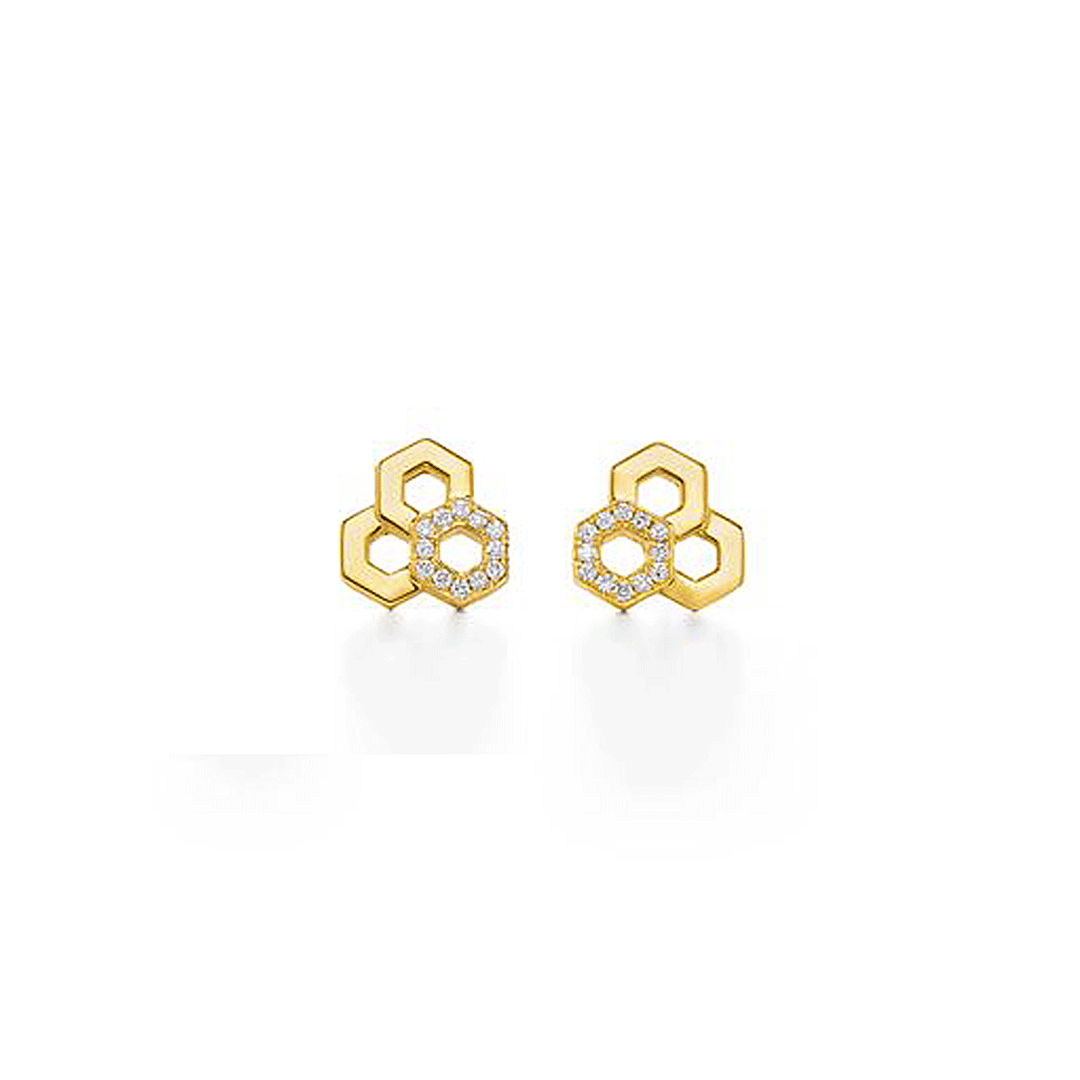 Temple St Clair 18K Bee Stud Earrings