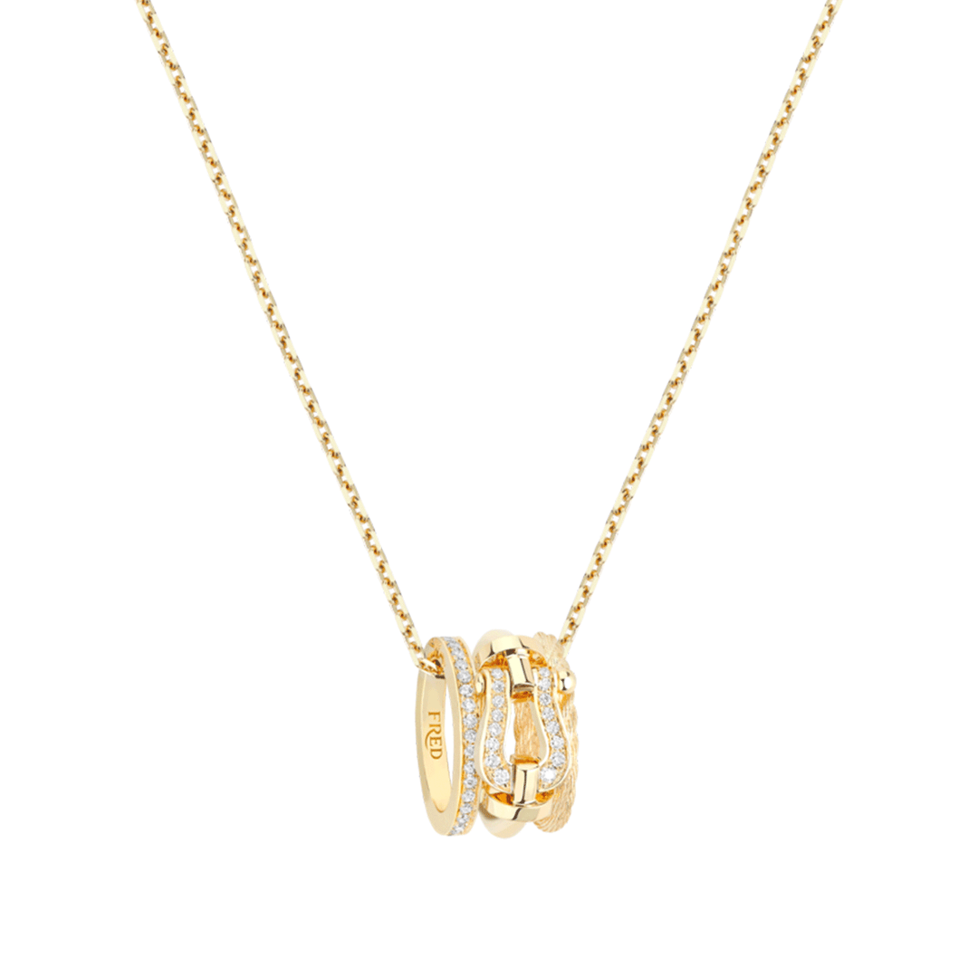 FRED Force 10 Rise 18k Yellow Gold and Diamond Small Pendant