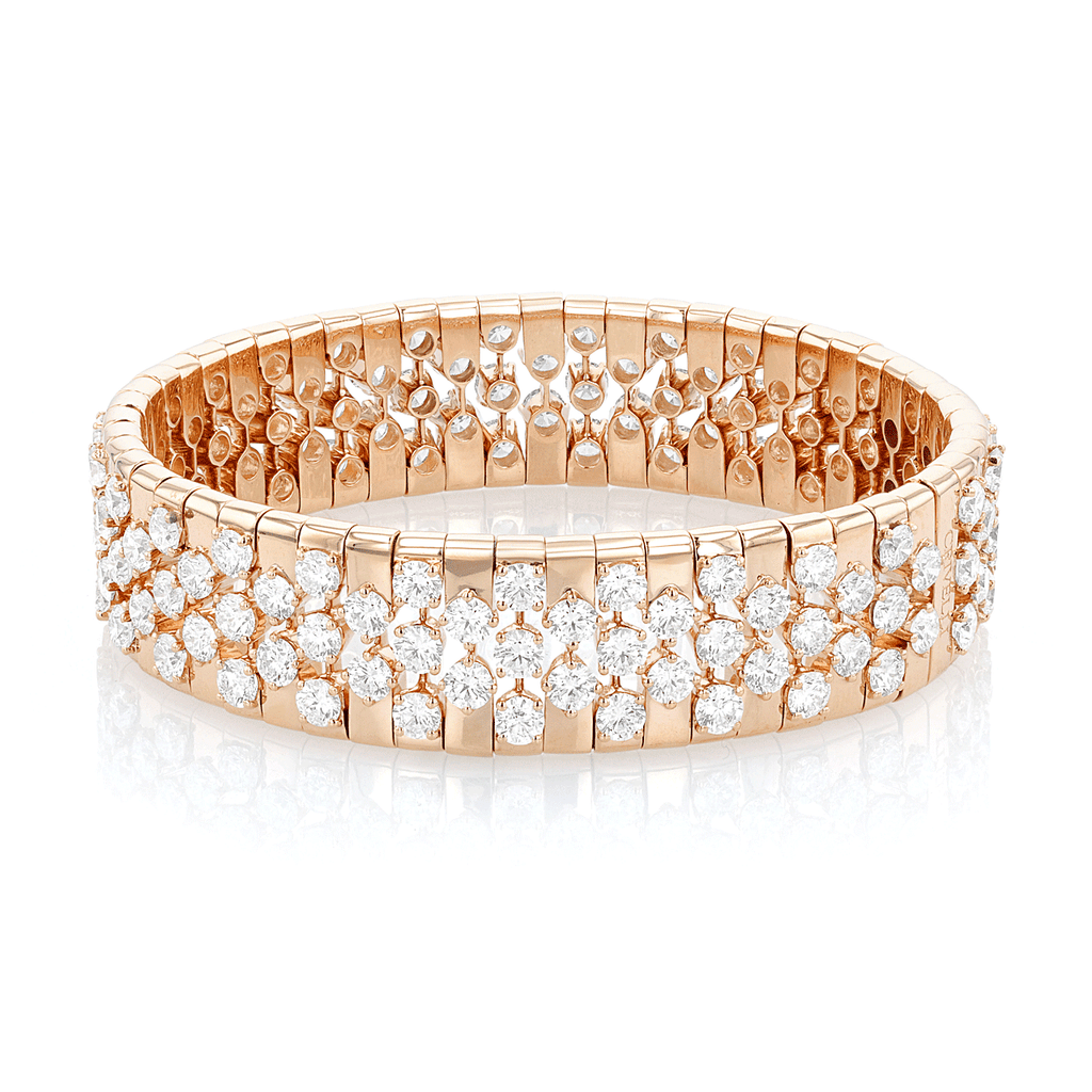 18k Rose Gold and 16.20 Total Weight Diamond Fashion Bracelet