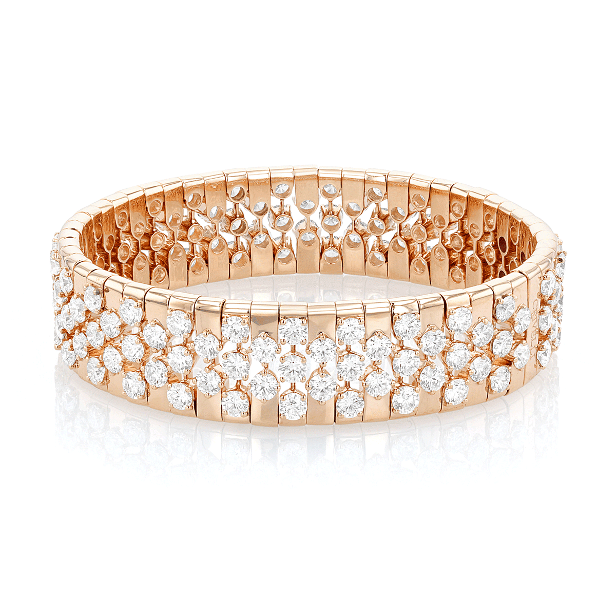 18k Rose Gold and 16.20 Total Weight Diamond Fashion Bracelet