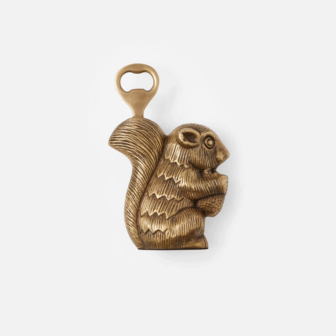 Squirrel Antique Brass Bottle Opener