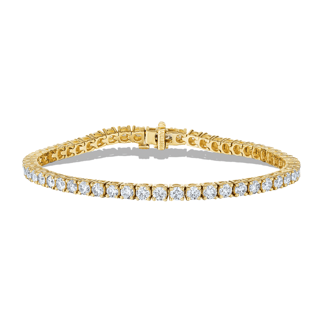 18k Yellow Gold Classic 8.55 Total Weight Diamond Line Bracelet