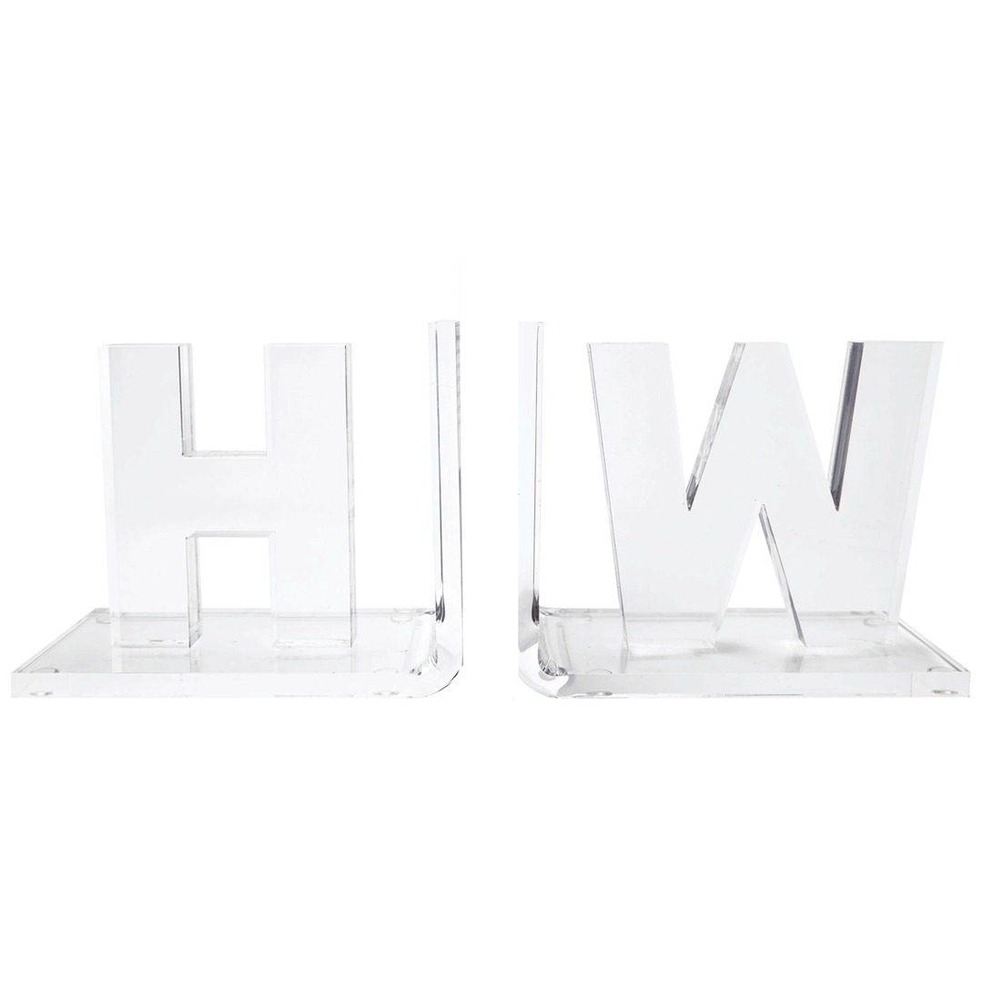 Personalized Clear Initial Bookends