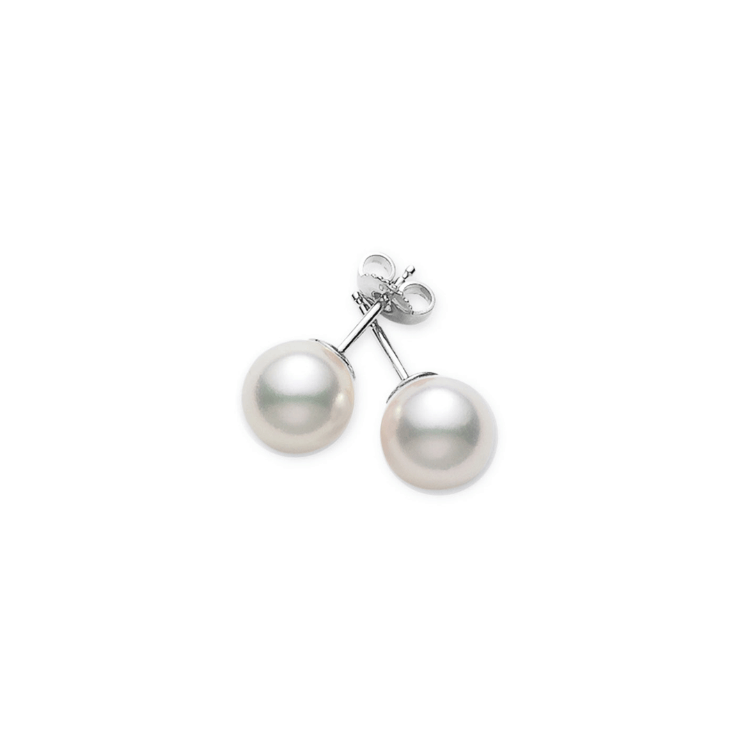 Mikimoto 18k White Gold Akoya 6.5mm Pearl Studs