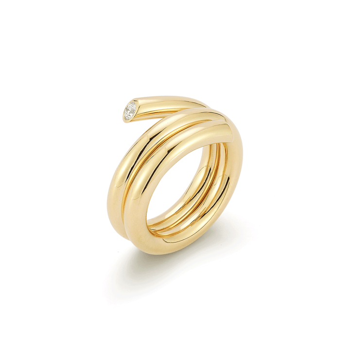 Walters Faith Thoby 18k Yellow Gold and Diamond Spiral Ring