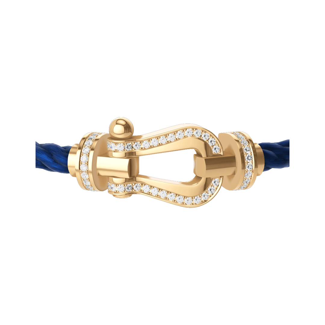 FRED Force 10 Navy Cord with 18k Yellow Full Diamond LG Buckle, Exclusively at Hamilton Jewelers
