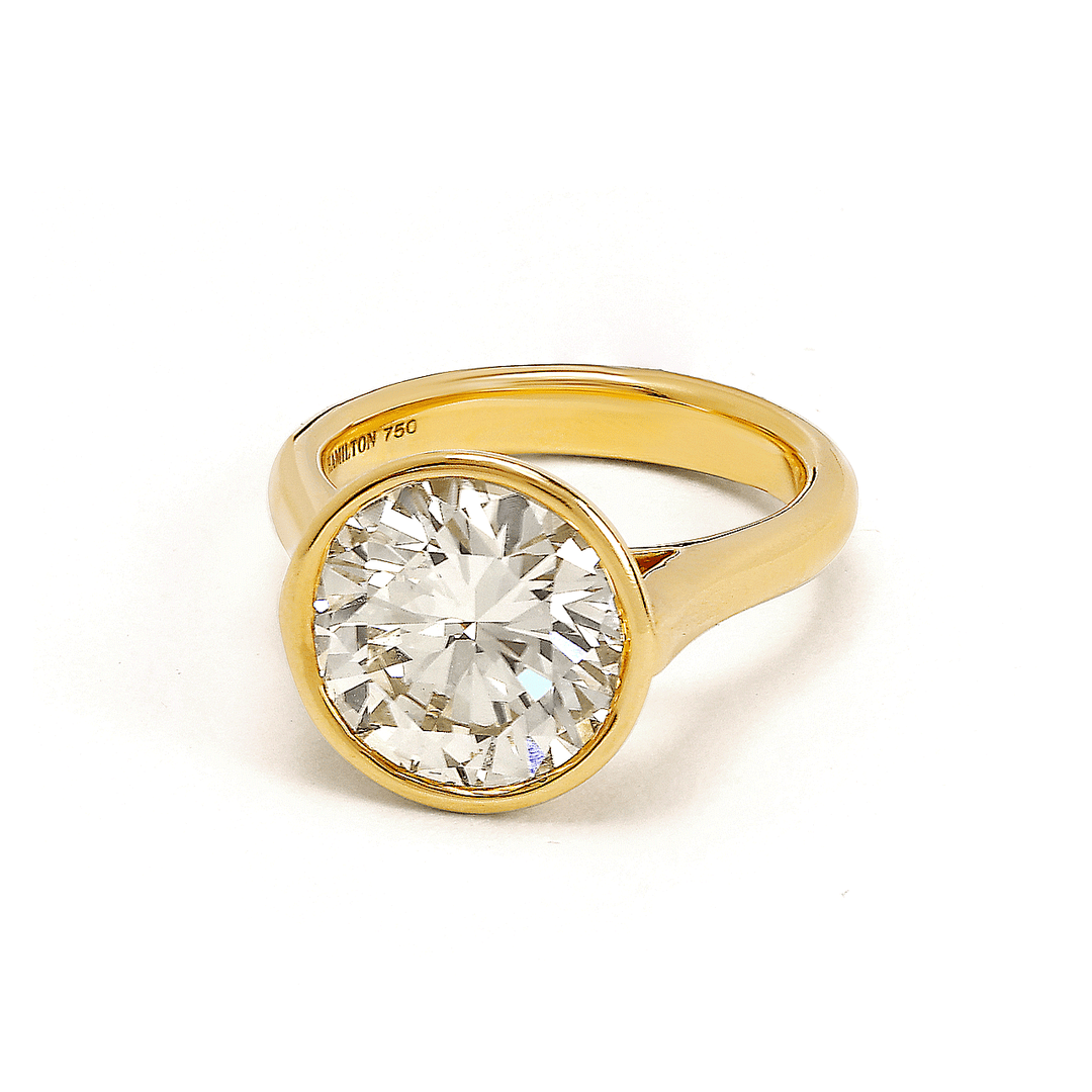 Hamilton Private Reserve Collection 18k Gold Diamond 5.05 Total Weight Ring