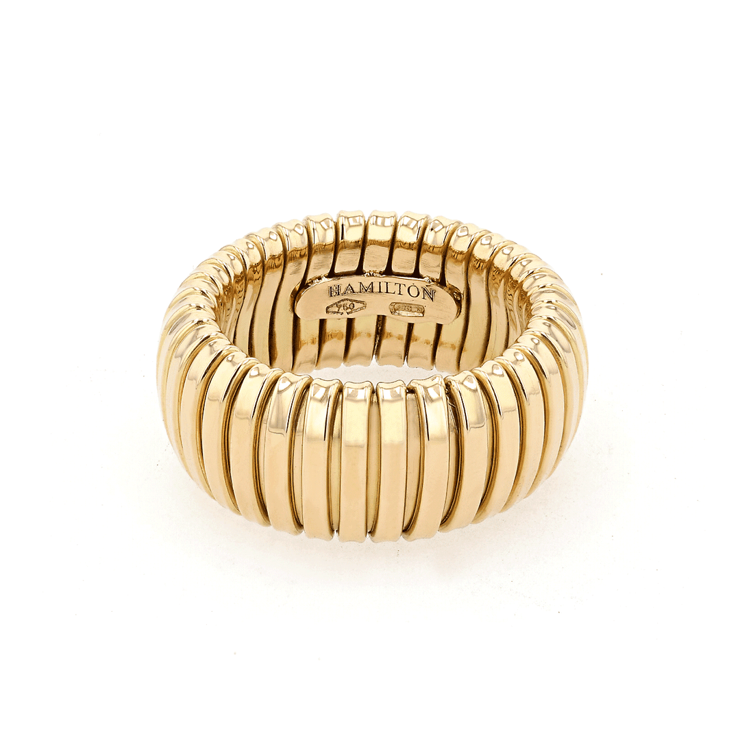 1970's 18k Yellow Gold 10mm Woven Cobra Ring