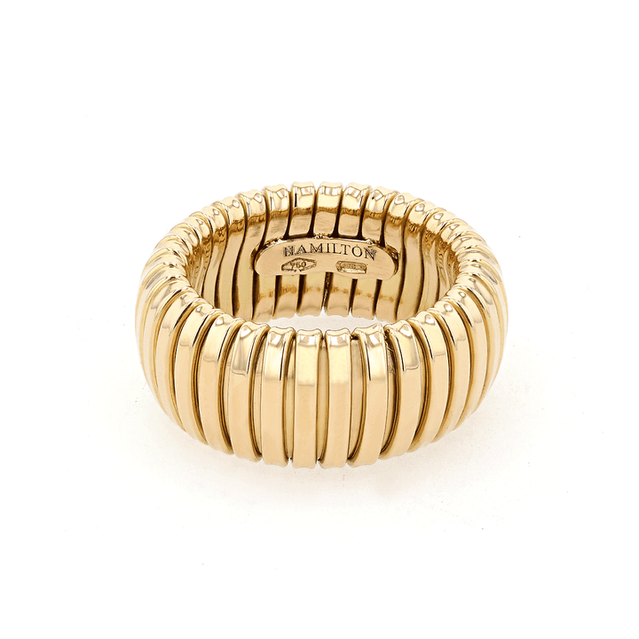 1970's 18k Yellow Gold 10mm Woven Cobra Ring