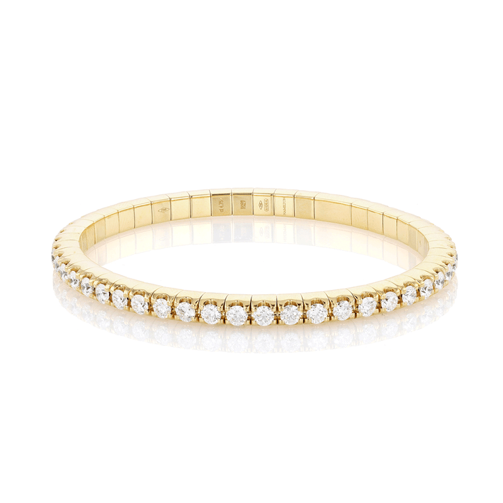 18k Yellow Gold and Diamond 4.75 Total Weight Stretch Bracelet