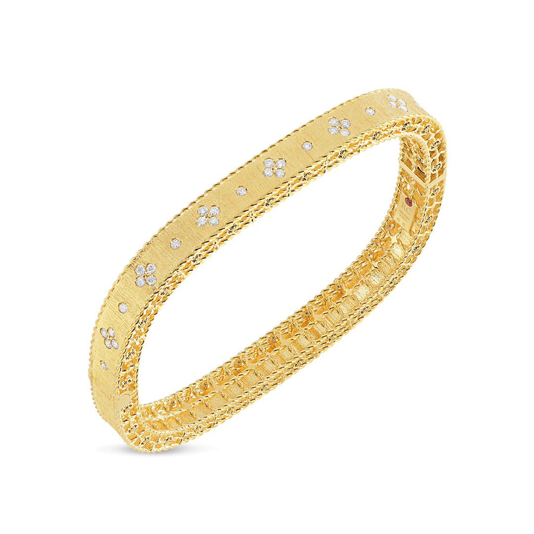 Roberto Coin Princess 18k Yellow Gold and Diamond Bangle Bracelet