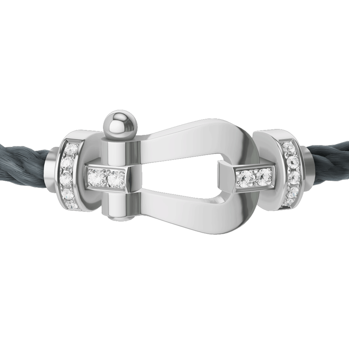 FRED Force 10 Storm Grey Cord with 18k Half Diamond LG Buckle, Exclusively at Hamilton Jewelers