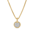 David Yurman Elements Disc Pendant in 18k Yellow Gold with Pavé Diamonds
