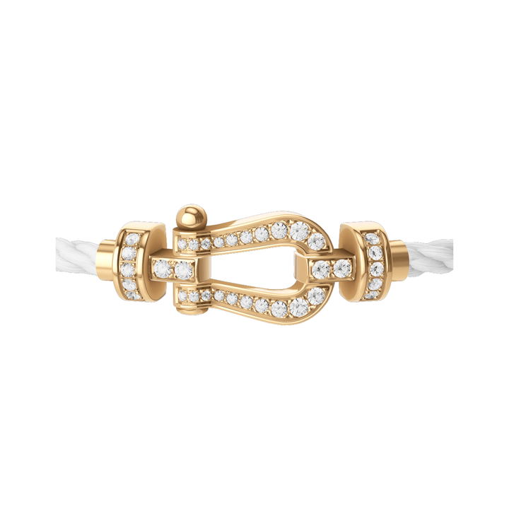 FRED Force 10 White Cable MED 18k Diamond Buckle, Exclusively at Hamilton Jewelers