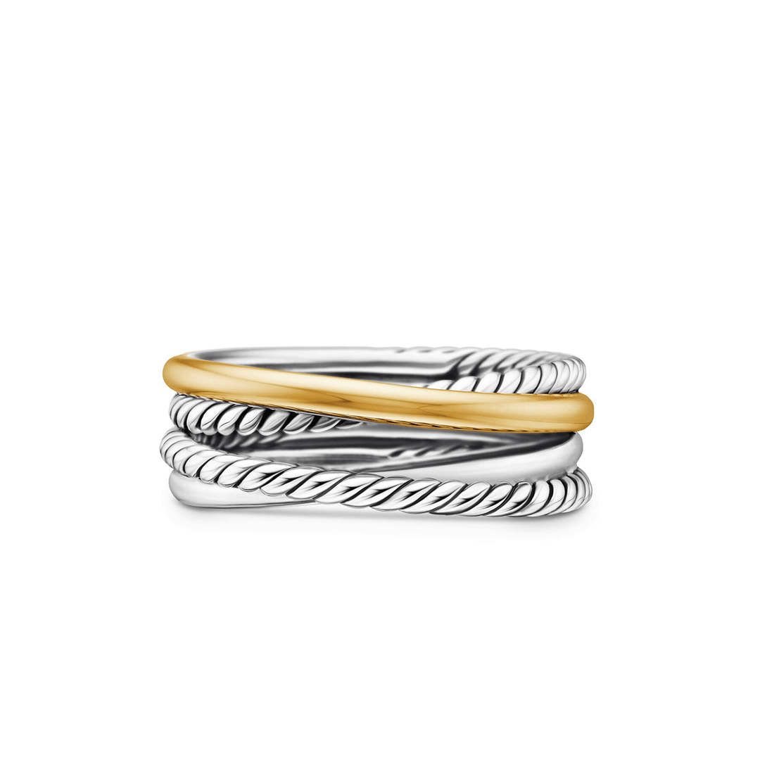 David Yurman The Crossover Collection Narrow Ring with 18k Yellow Gold,SZ6