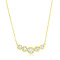 14k Yellow Gold and 1.20 Total Weight Diamond Bezel 18 Inch Necklace