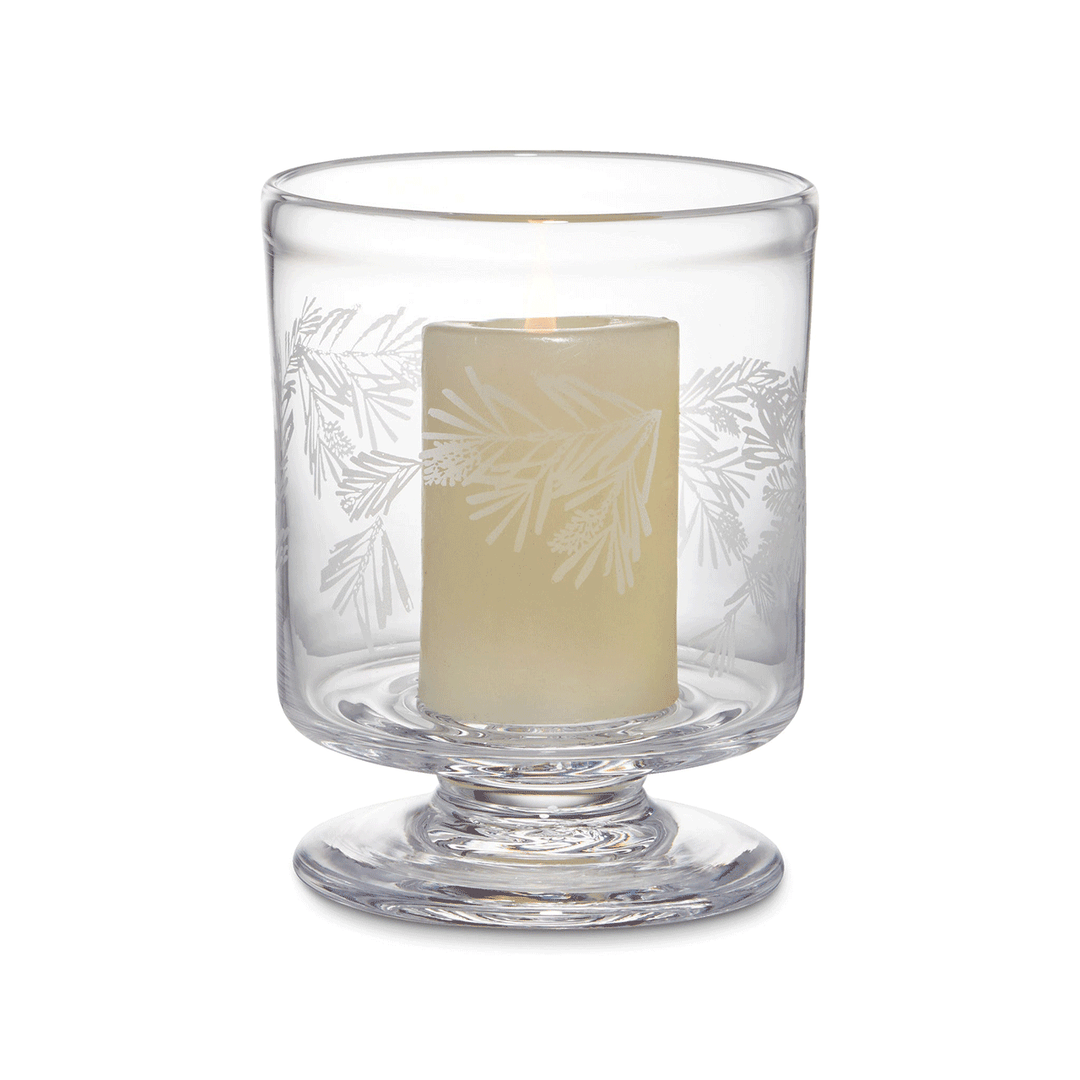 Simon Pearce Engraved Pine Nantucket Hurricane Small