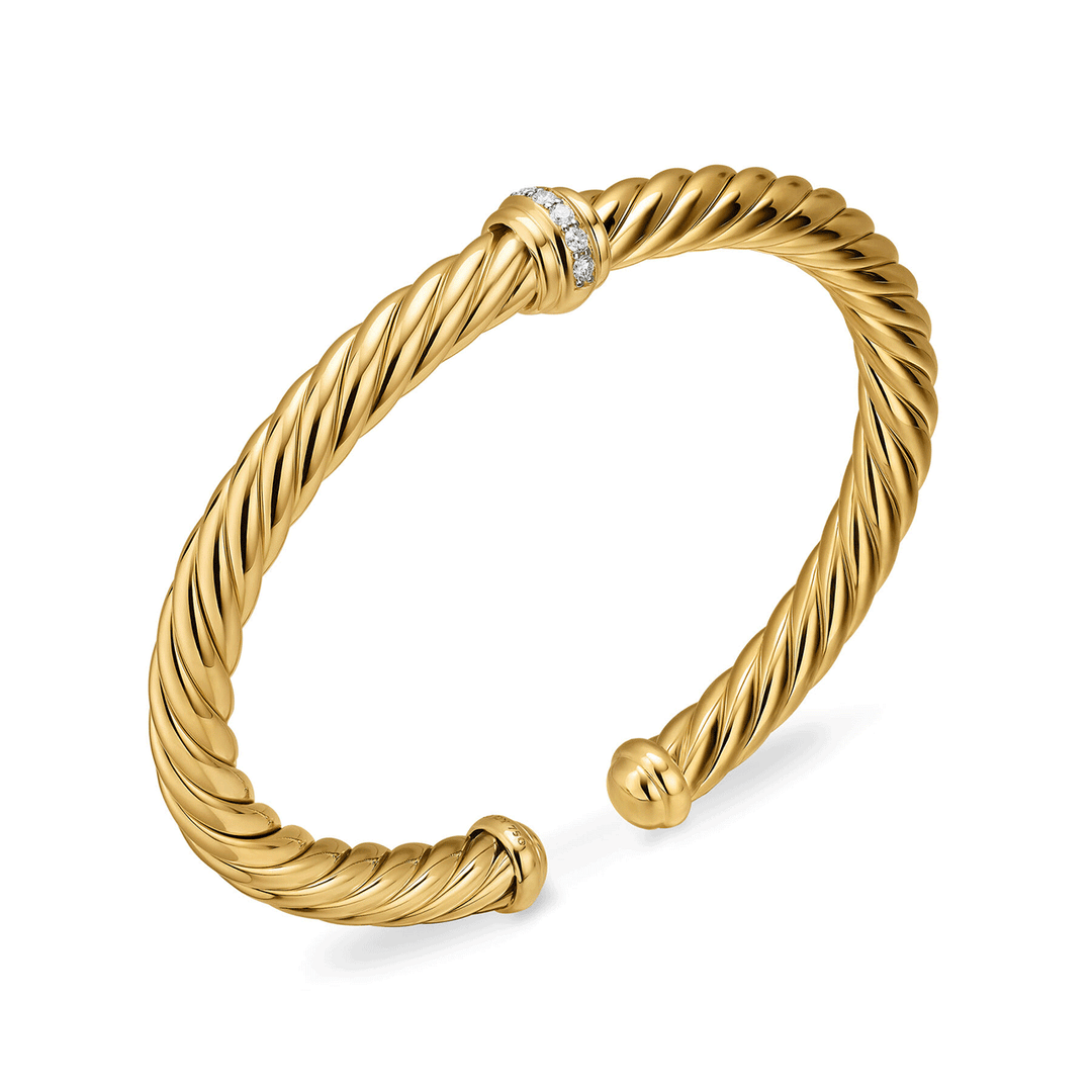 David Yurman Cablespira® Flex Center Station Bracelet 18k Gold Medium