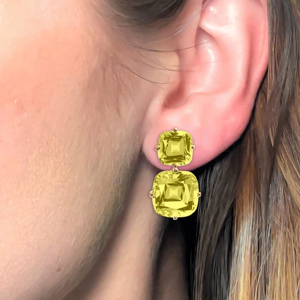 Goshwara Gossip 18k Yellow Gold and Lemon Quartz Earrings