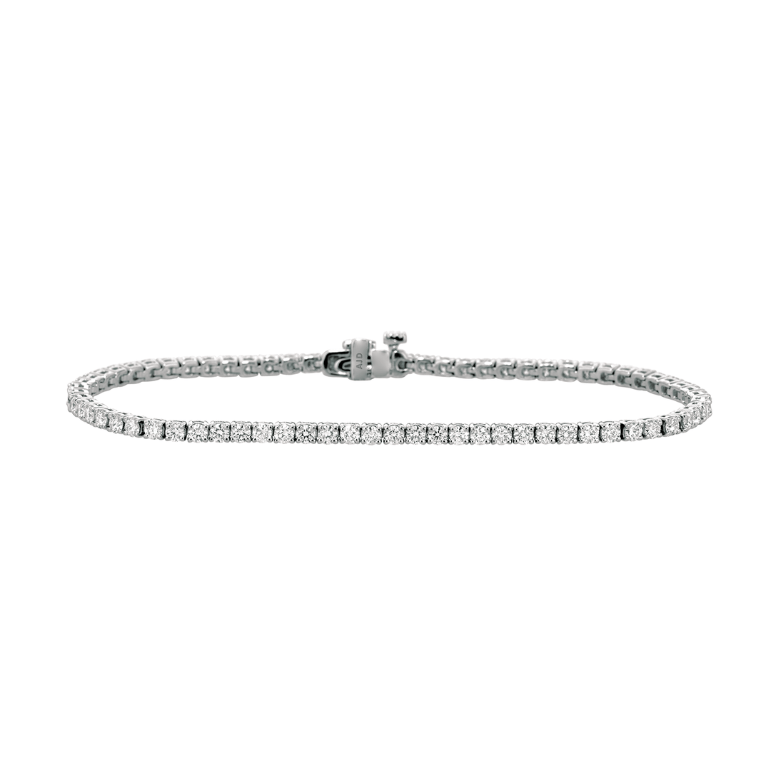 18k White Gold and 2.95 Total Weight Diamond Line Bracelet