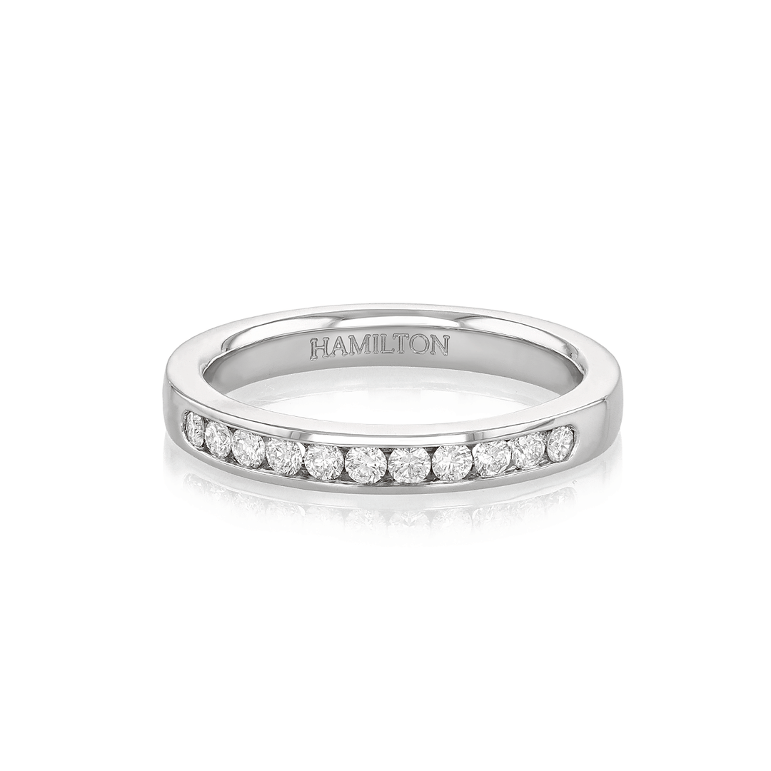 Hamilton Duet Collection 18k White Gold and 0.25 Total Weight Diamond Wedding Band