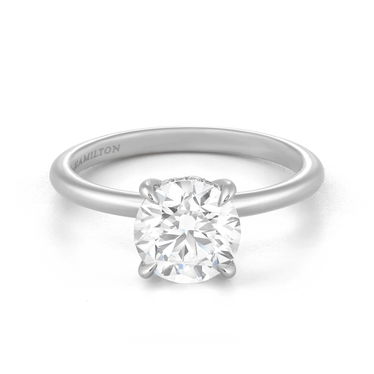 Silhouette Platinum 1.70 ct Round Diamond Ring