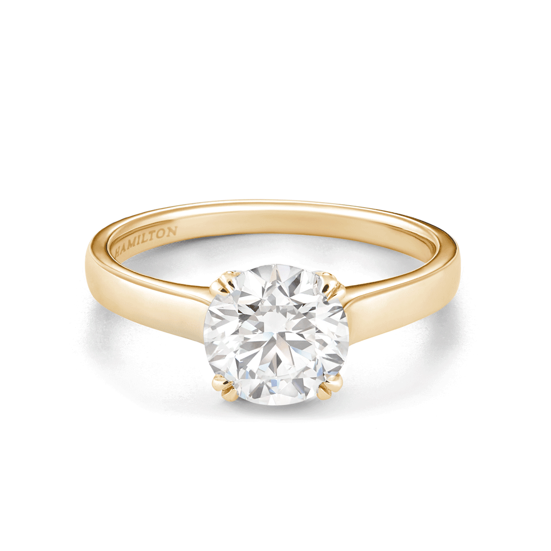 Hamilton Cherish Collection 18k Yellow Gold and Solitaire Mounting Ring