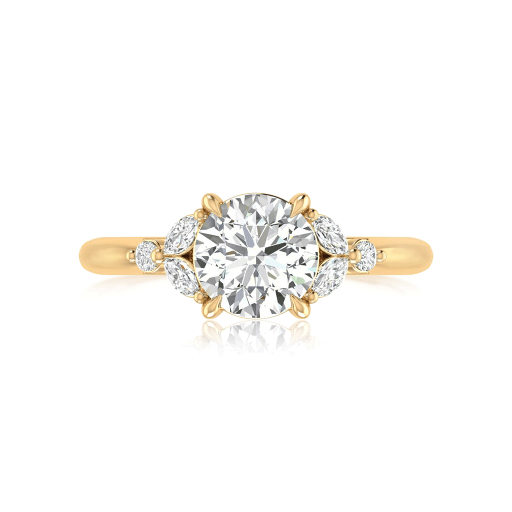 Hamilton Fleur Collection 18k Yellow Gold and .25 Total Weight Engagement Ring Mounting