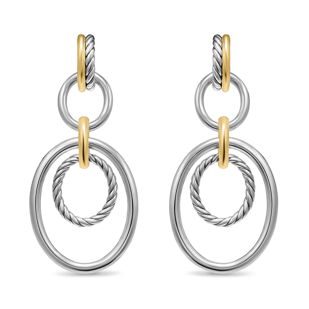 David Yurman DY Mercer® Mobile Drop Earrings Sterling Silver with 18K Yellow Gold, 65.7mm