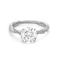 Platinum and 1.51 Total Weight Round Diamond Half Twist Engagement Ring