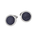 Hamilton Men's Collection 18k White Gold Blue Bezel Cufflinks