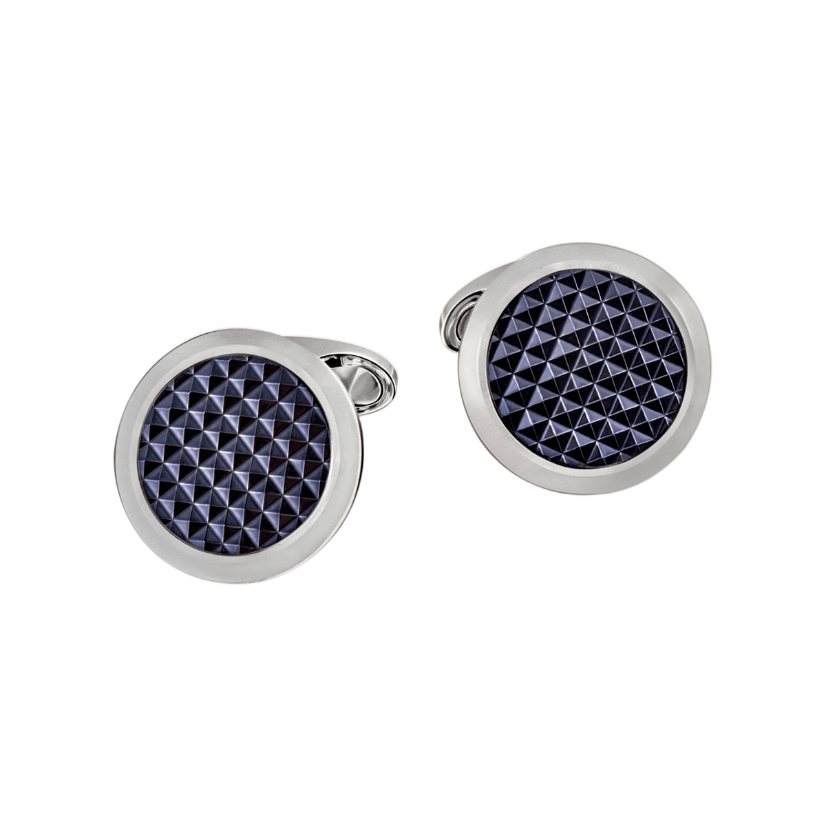 Hamilton Men's Collection 18k White Gold Blue Bezel Cufflinks