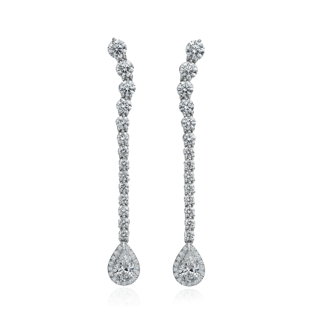 Private Reserve Cascade Diamond 3.70 Total Weight Earrings