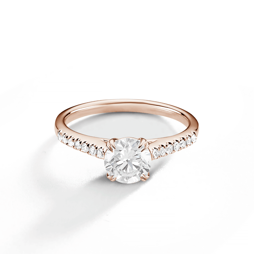 Hamilton Cherish 18k Rose Gold and Diamond Micro Prong Engagement Ring
