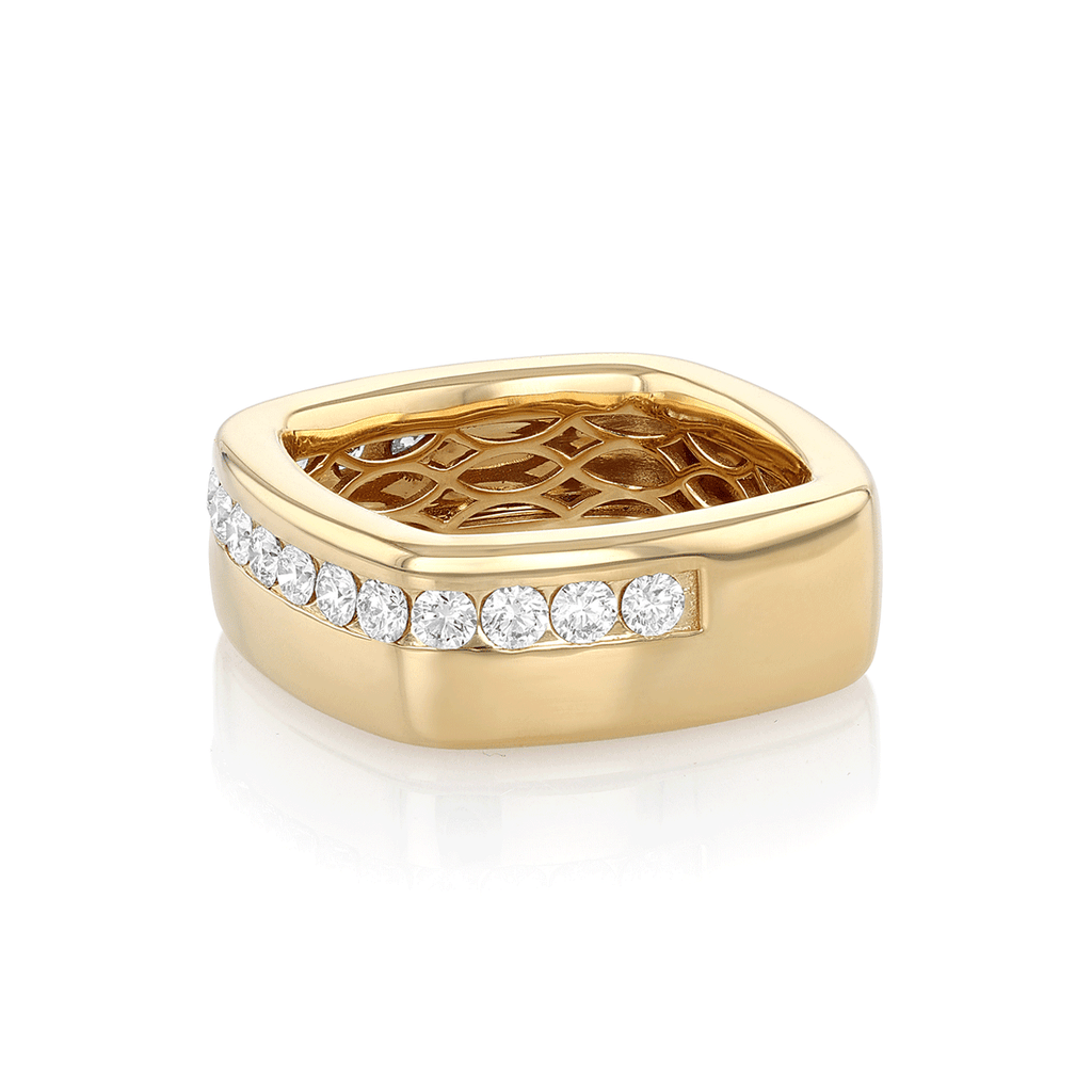 Mercer 18k Yellow Gold and Diamond .54 Total Weight Ring