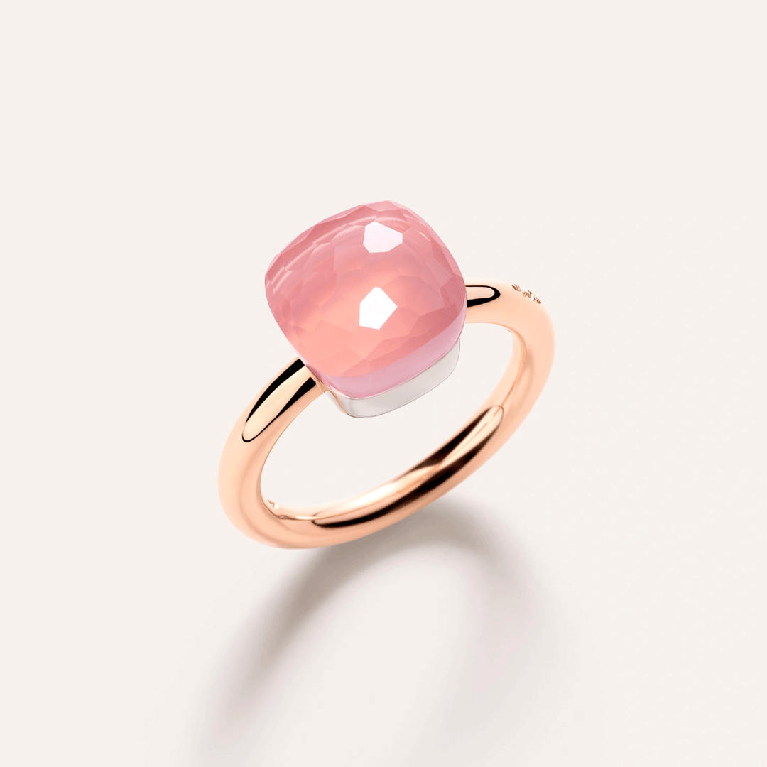 Pomellato Nudo Classic 18k Rose Gold Rose Quartz Ring