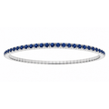 14k White Gold and 4.21 Total Weight Sapphire Expandable Bracelet