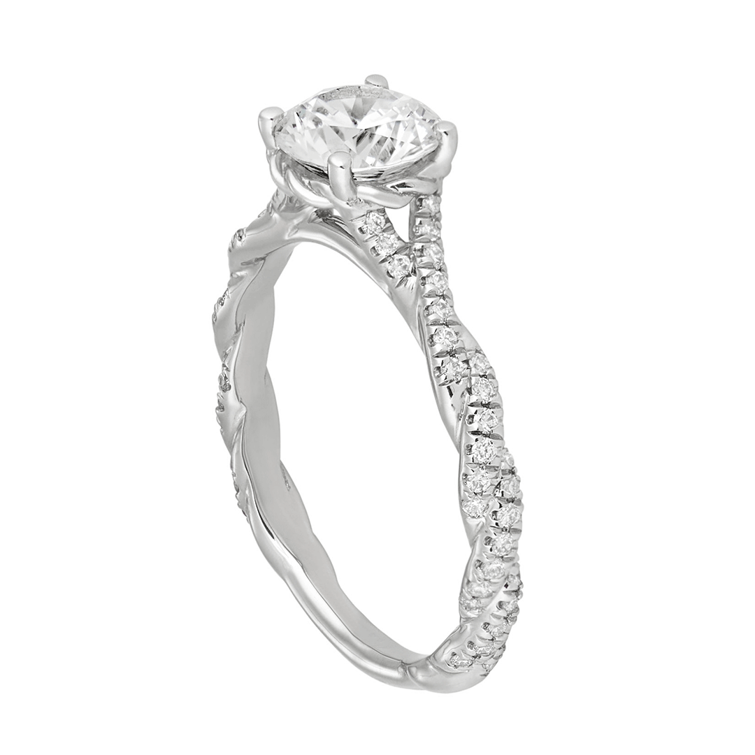 Platinum and .23 Total Weight Full Twist Mounting Ring