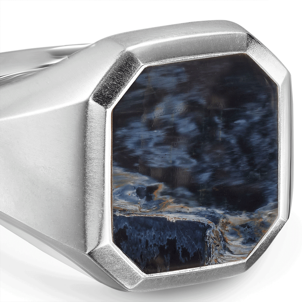 David Yurman Streamline® Signet Ring Sterling Silver with Pietersite, 18mm