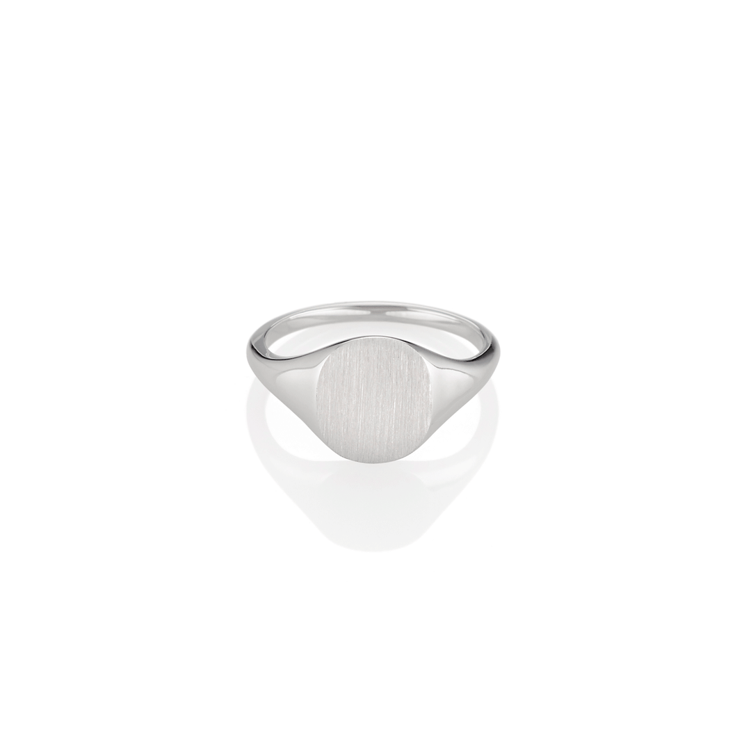 14k White Gold Signet Ring