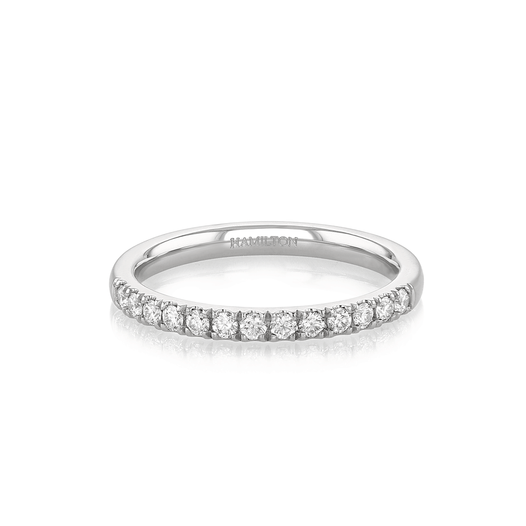Hamilton Lisette Collection Platinum and 0.25 Total Weight Diamond Half Way Band