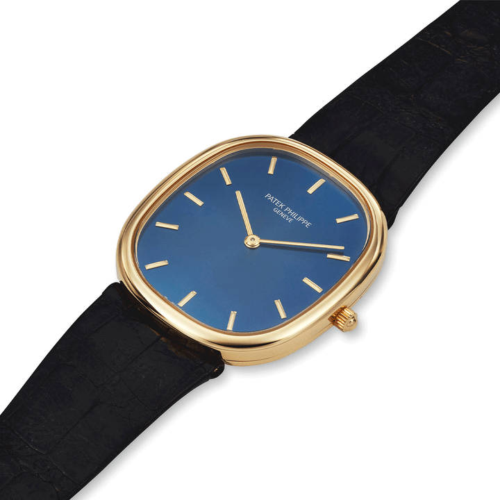 PATEK PHILIPPE ELLIPSE WRISTWATCH WITH BLUE DIAL, REF. 3738/100J