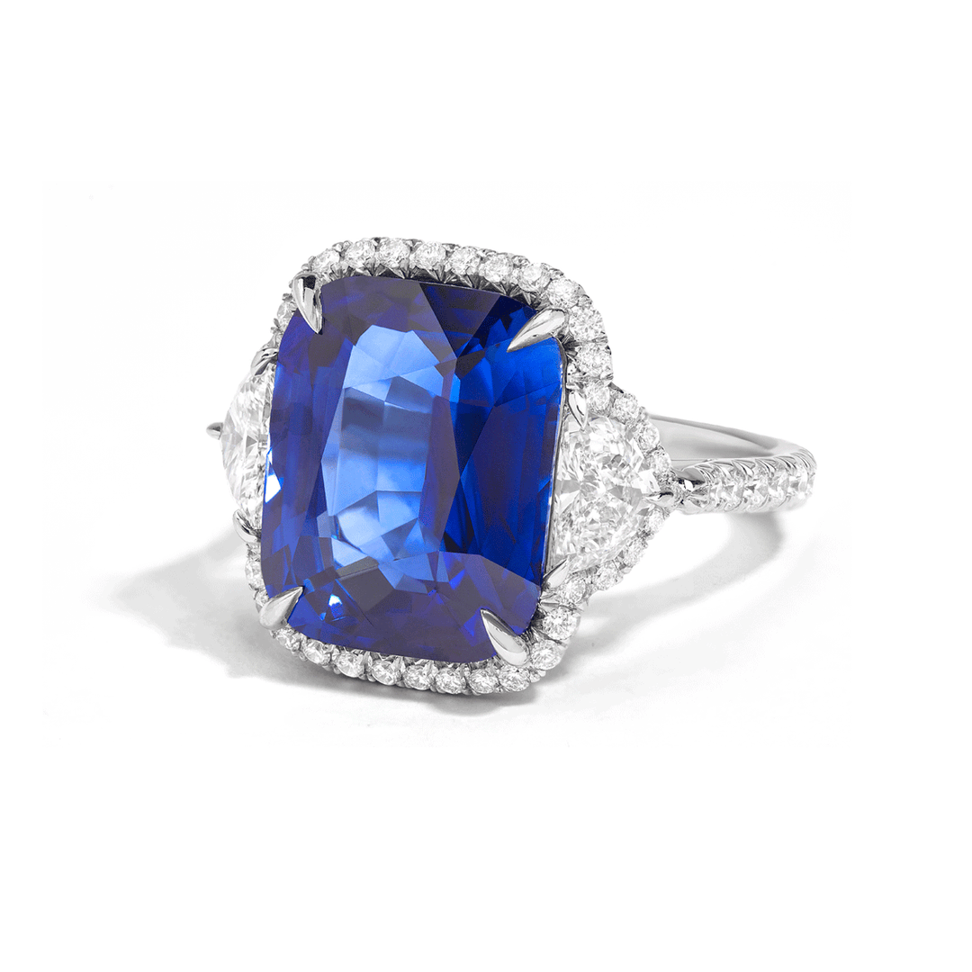 Hamilton Private Reserve Collection Platinum and Blue Sapphire 11.93 Total Weight Ring