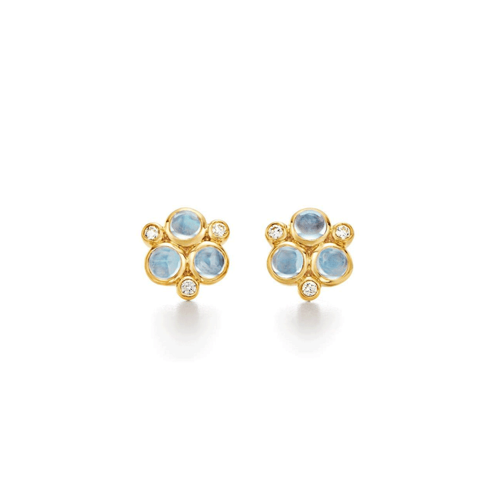 Temple St. Clair 18k Yellow Gold Blue Moonstone Trio Earrings