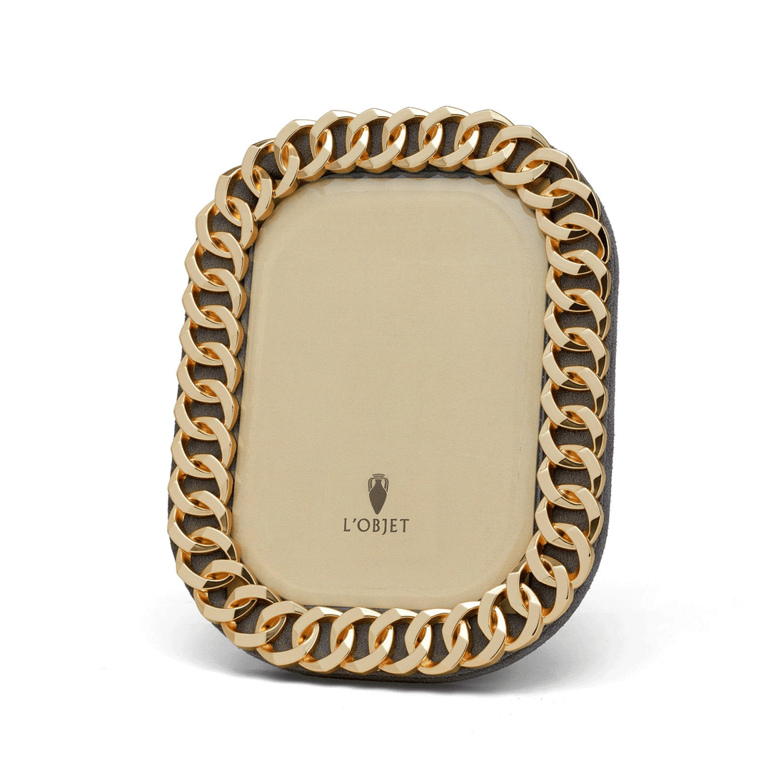 L'Objet Cuban Link Gold 5x7 Frame